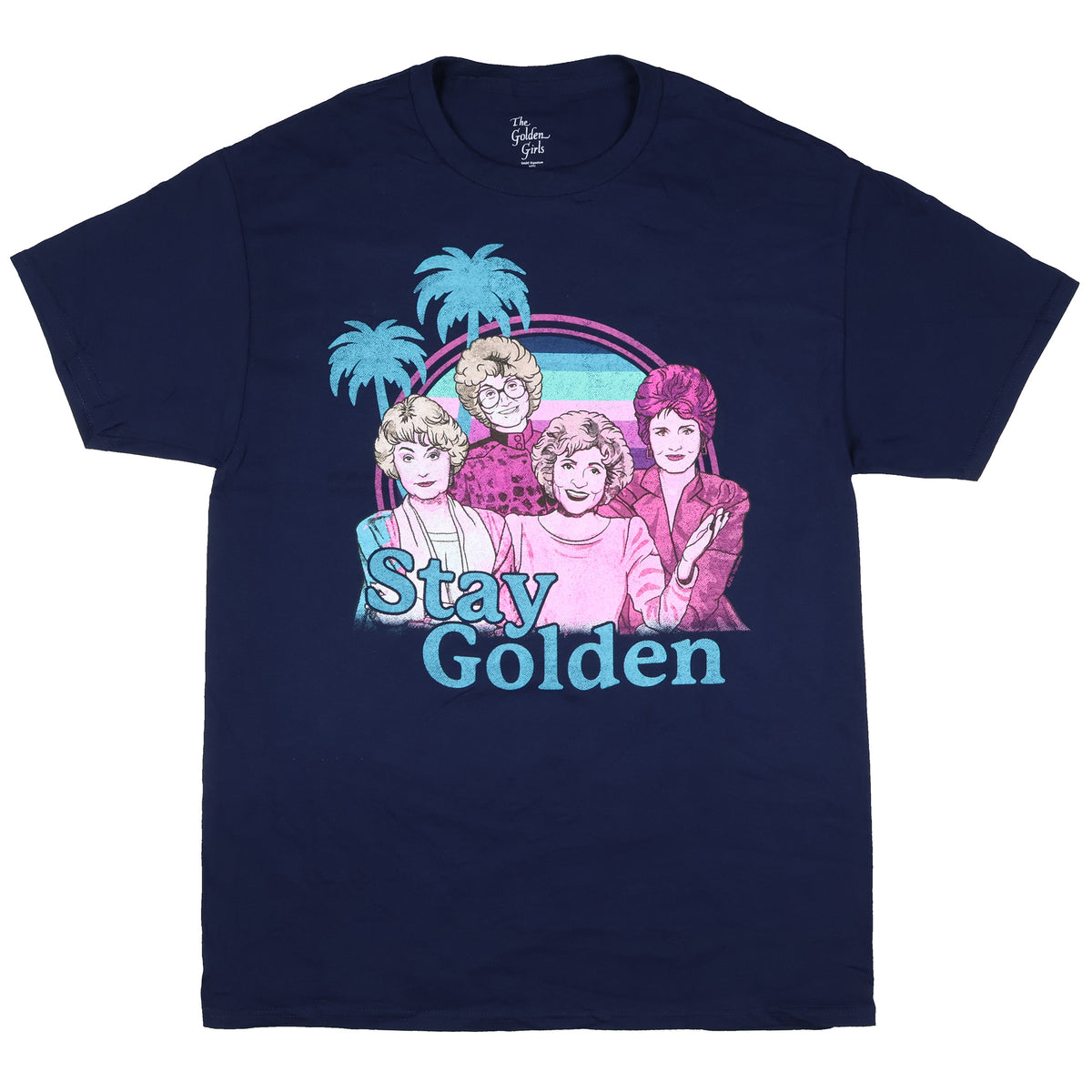 Golden Girls Men's T-Shirt Stay Golden Palm Tree Design Tee