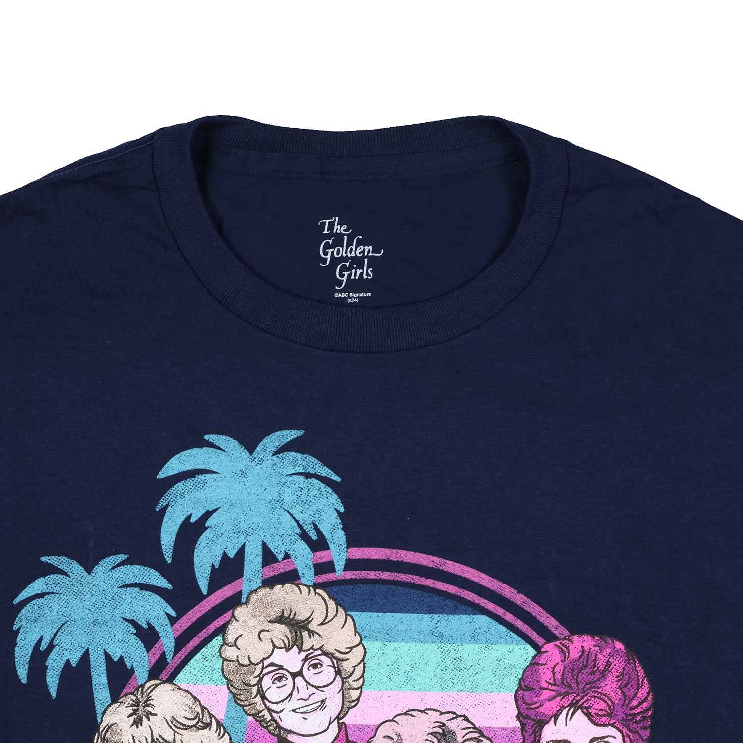 Golden Girls Men's T-Shirt Stay Golden Palm Tree Design Tee (Medium)