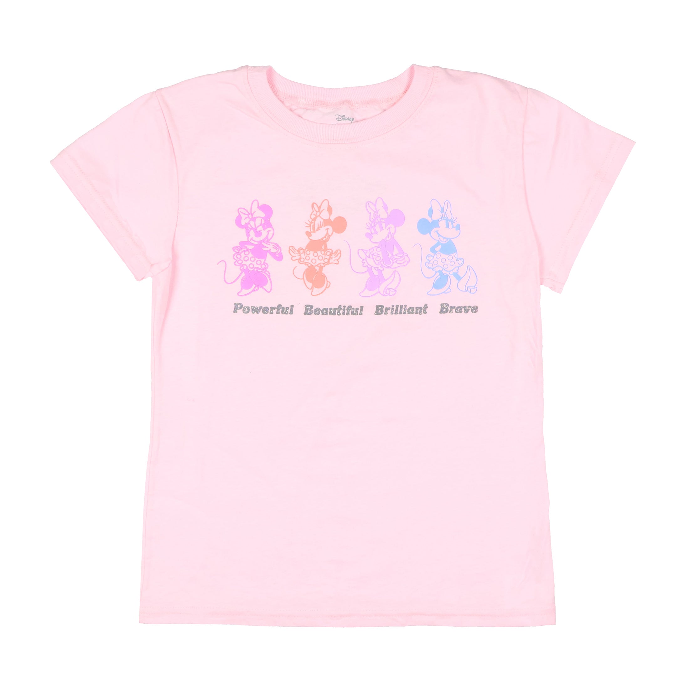 Disney Girls' Minnie Mouse Powerful Beautiful Brilliant Brave T-Shirt