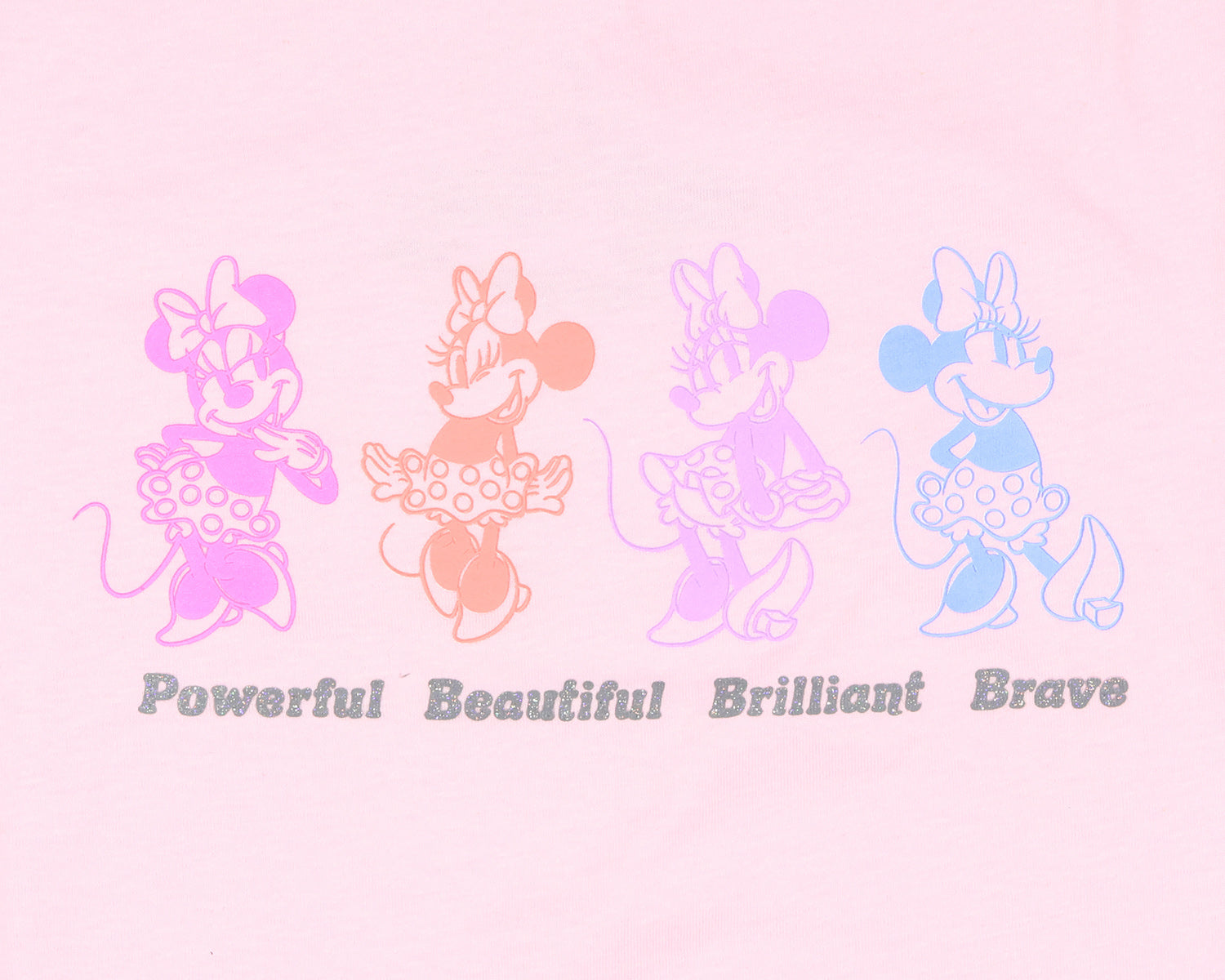 Disney Girls' Minnie Mouse Powerful Beautiful Brilliant Brave T-Shirt