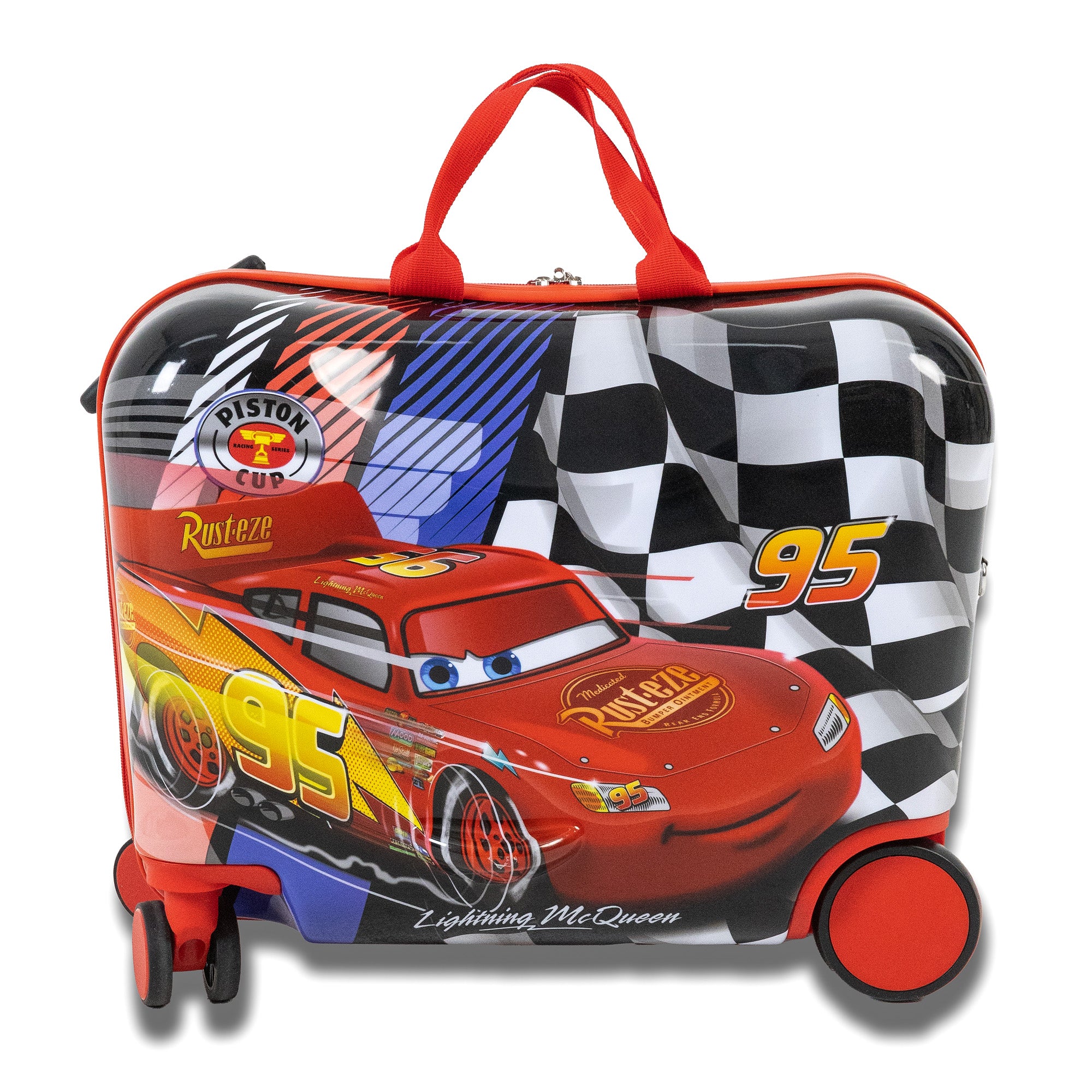 Disney Cars Suitcase Lightning McQueen 18" Kids Ride On Luggage with Wheels