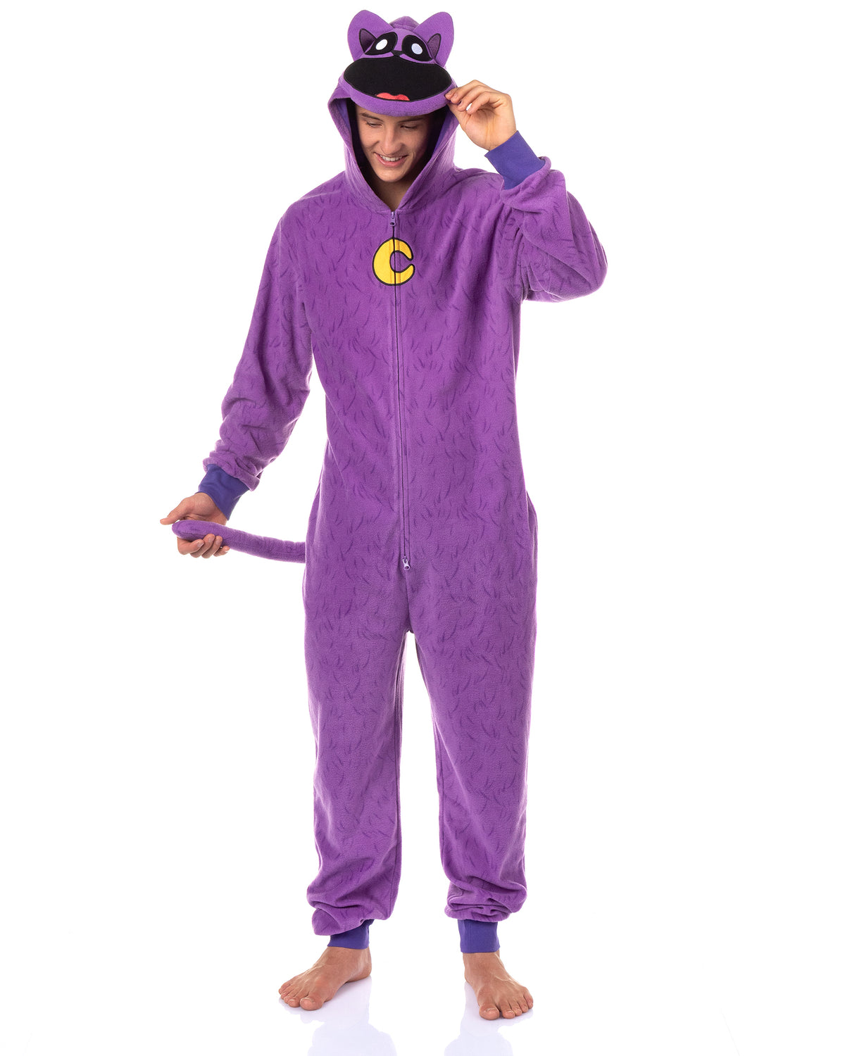 Poppy Playtime Union Suit Adult One Piece Hooded Pajama Costume