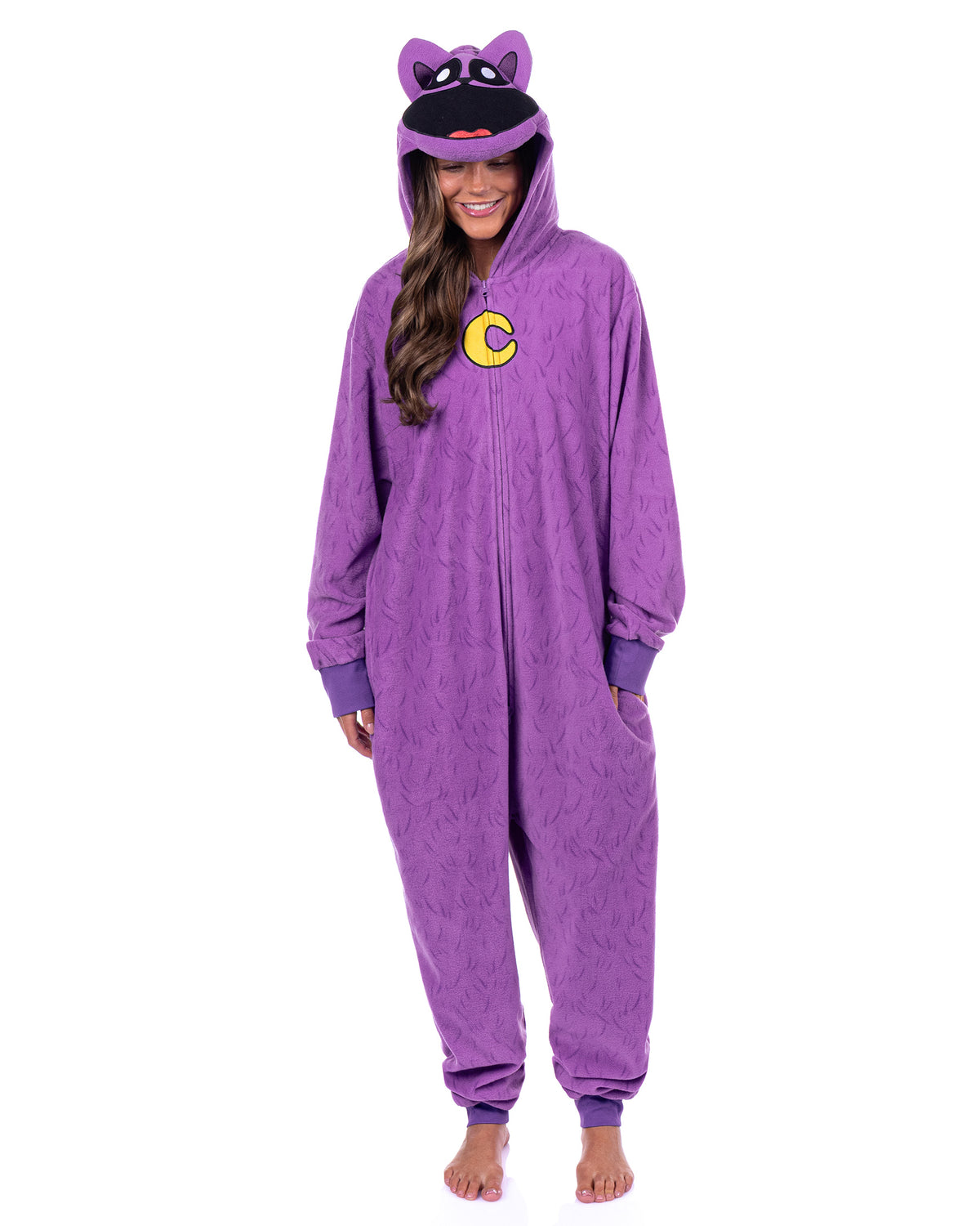 Poppy Playtime Union Suit Adult One Piece Hooded Pajama Costume