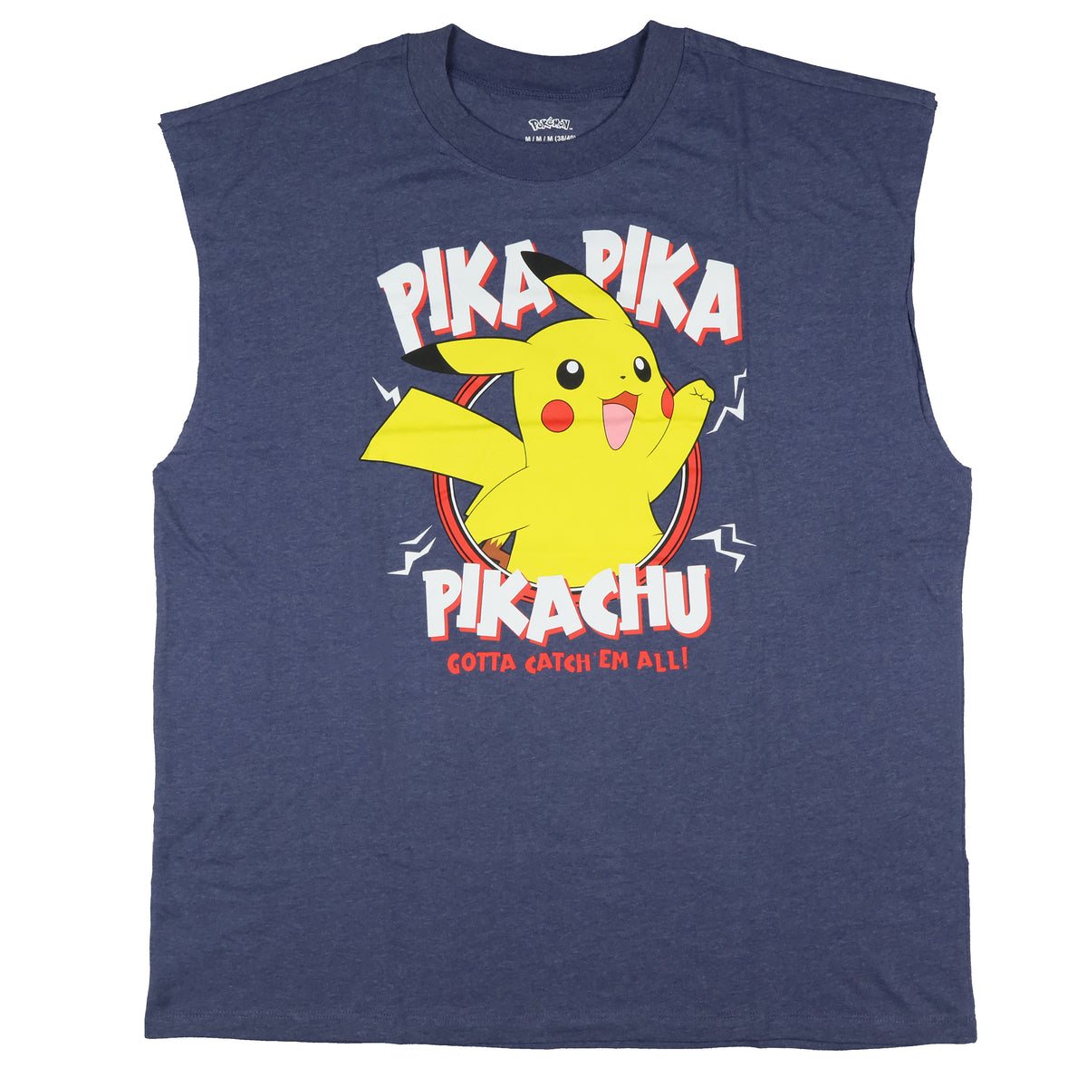 Pokemon Tank Top Men's Pika Pika Pikachu Muscle Sleeveless T-Shirt