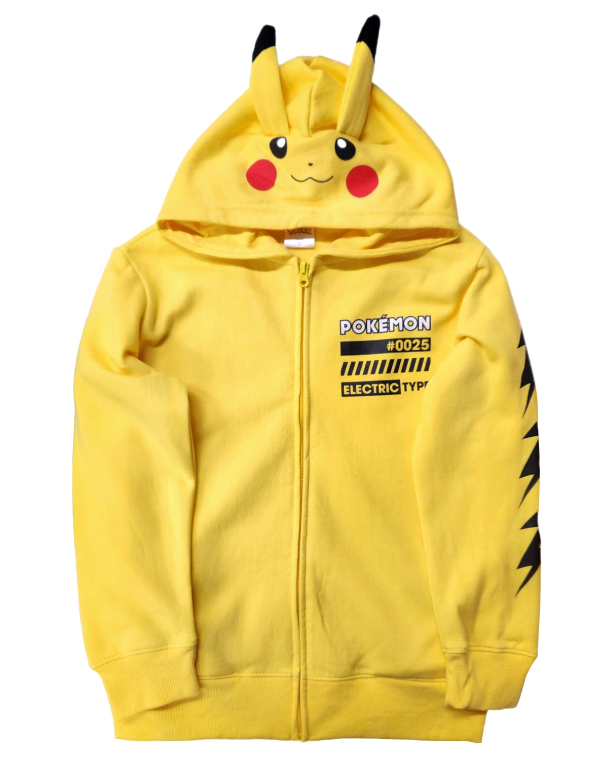 Pokemon Zip Up Hoodie Boy's Pikachu Electric Type 3D Ears Sweatshirt