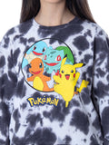 Pokemon Women's Pikachu Bulbasaur Charmander Squirtle Tie Dye Pullover Sweatshirt