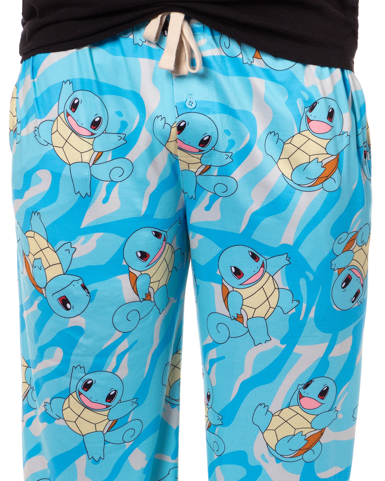 Pokemon Men's Squirtle #007 Water All Over Print Pajama Lounge Pants