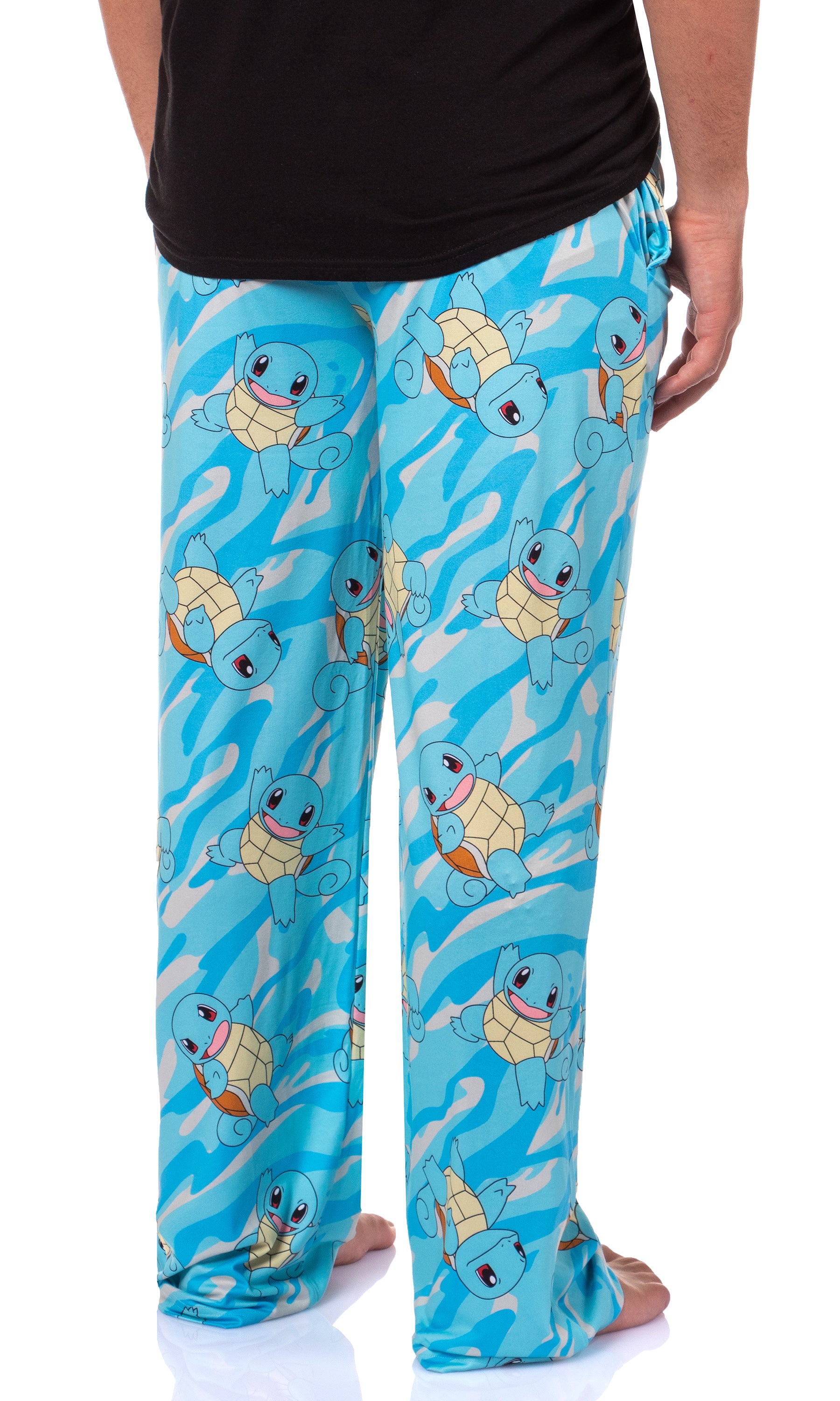 Pokemon Men's Squirtle #007 Water All Over Print Pajama Lounge Pants