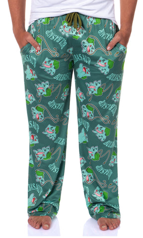 Pokemon Men's Bulbasaur #001 Vine Whip All Over Print Pajama Lounge Pants