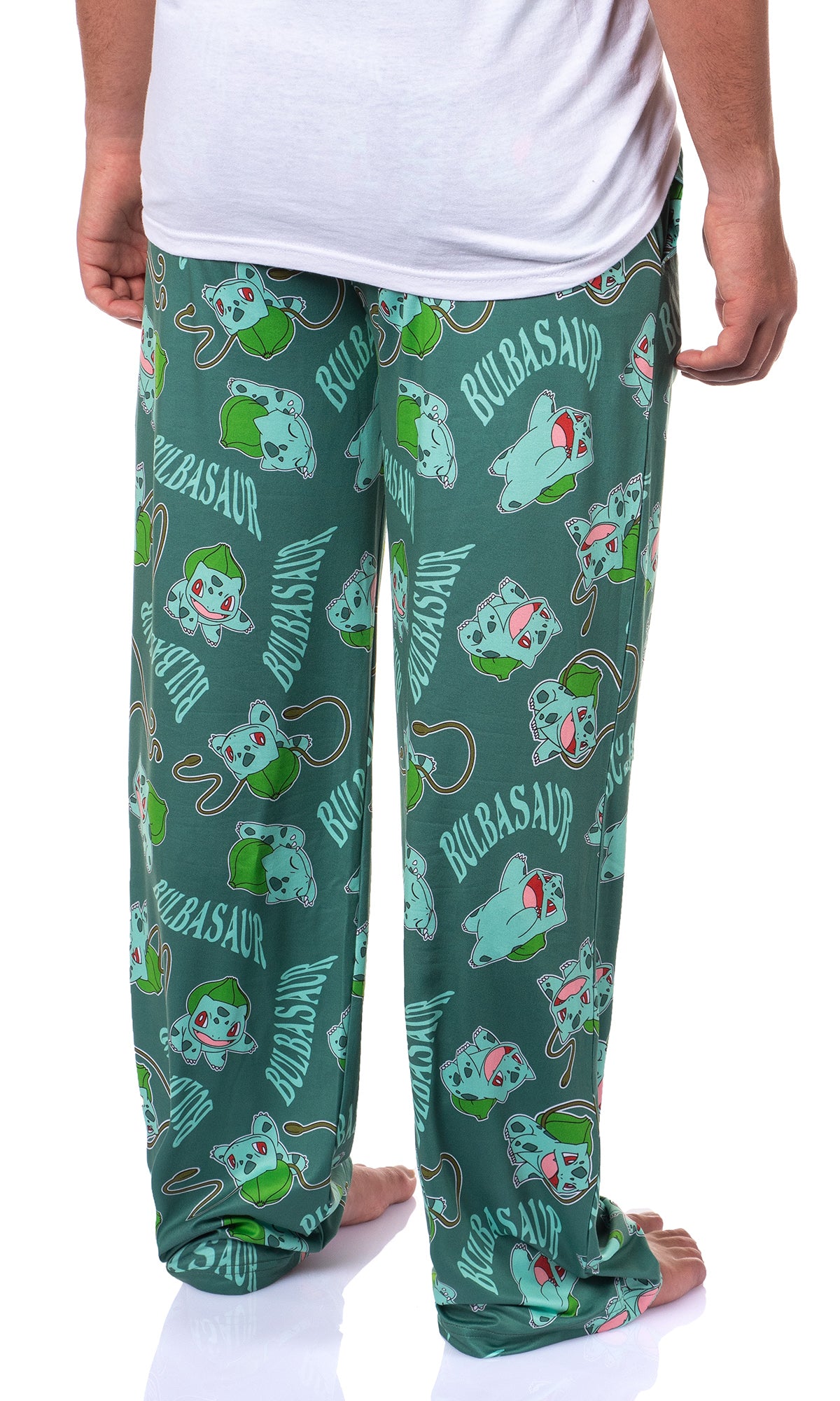 Pokemon Men's Bulbasaur #001 Vine Whip All Over Print Pajama Lounge Pants