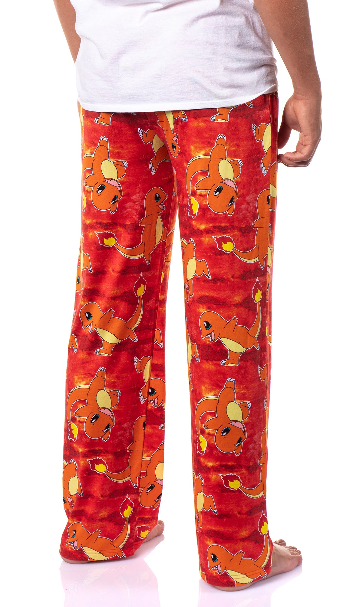 Pokemon Mens Charmander AOP Fire Type Sleep Bottom Lounge Pajama Pants