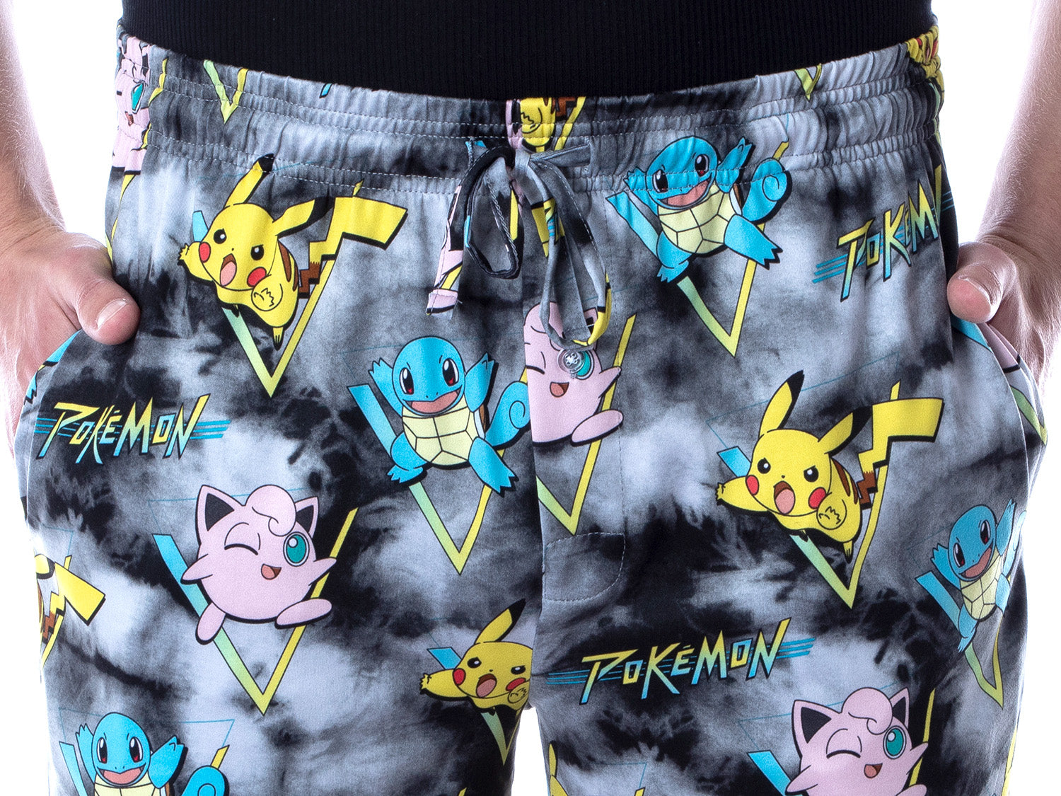 Pokemon Men's Pikachu Squirtle and Jigglypuff Tie Dye Sleep Pajama Pants