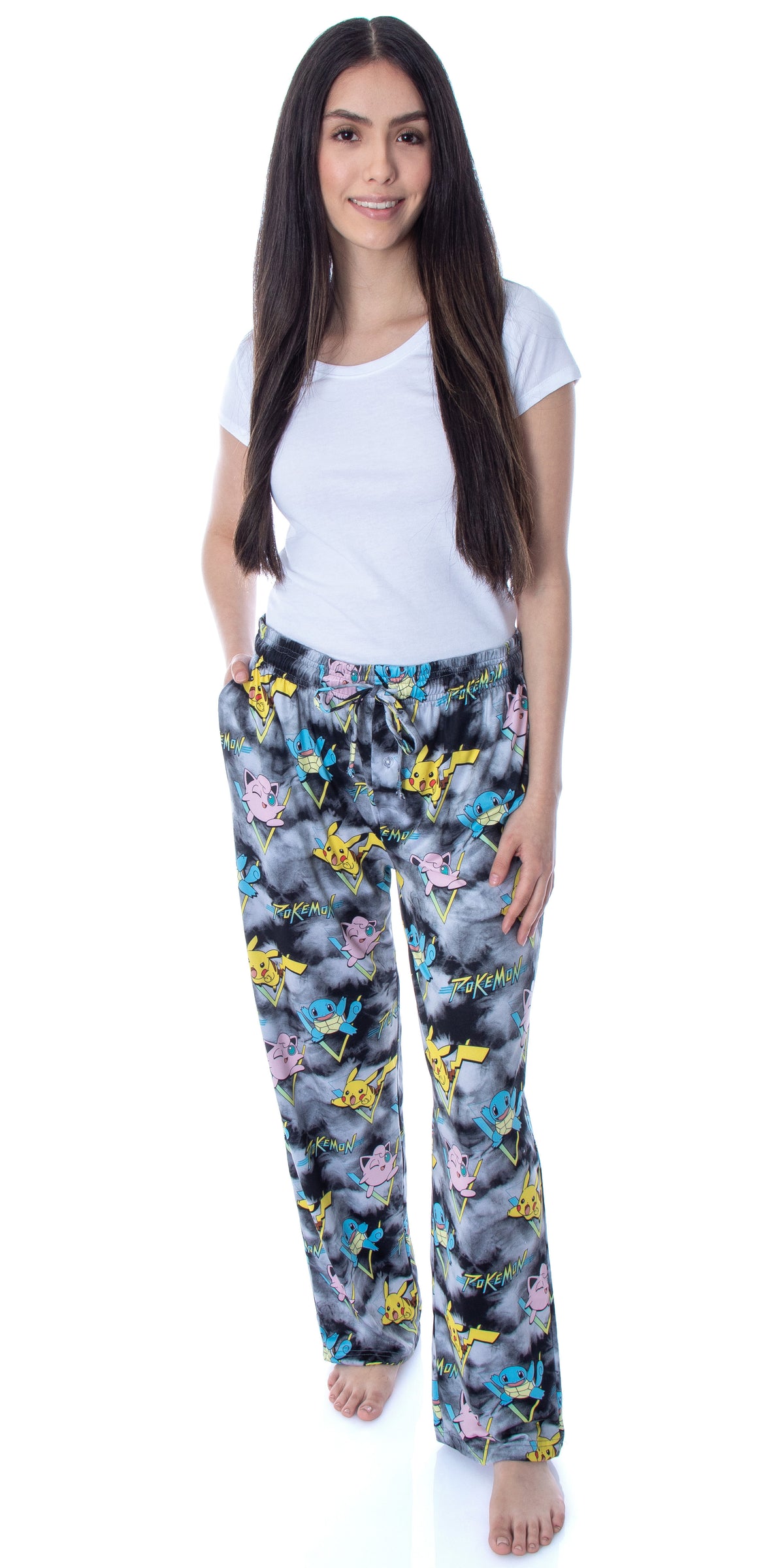 Pokemon Men's Pikachu Squirtle and Jigglypuff Tie Dye Sleep Pajama Pants