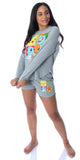 Pokemon Women's Starter Squares 2 Piece Loungewear Pajama Set LS Shirt Shorts