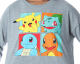 Pokemon Women's Starter Squares 2 Piece Loungewear Pajama Set LS Shirt Shorts