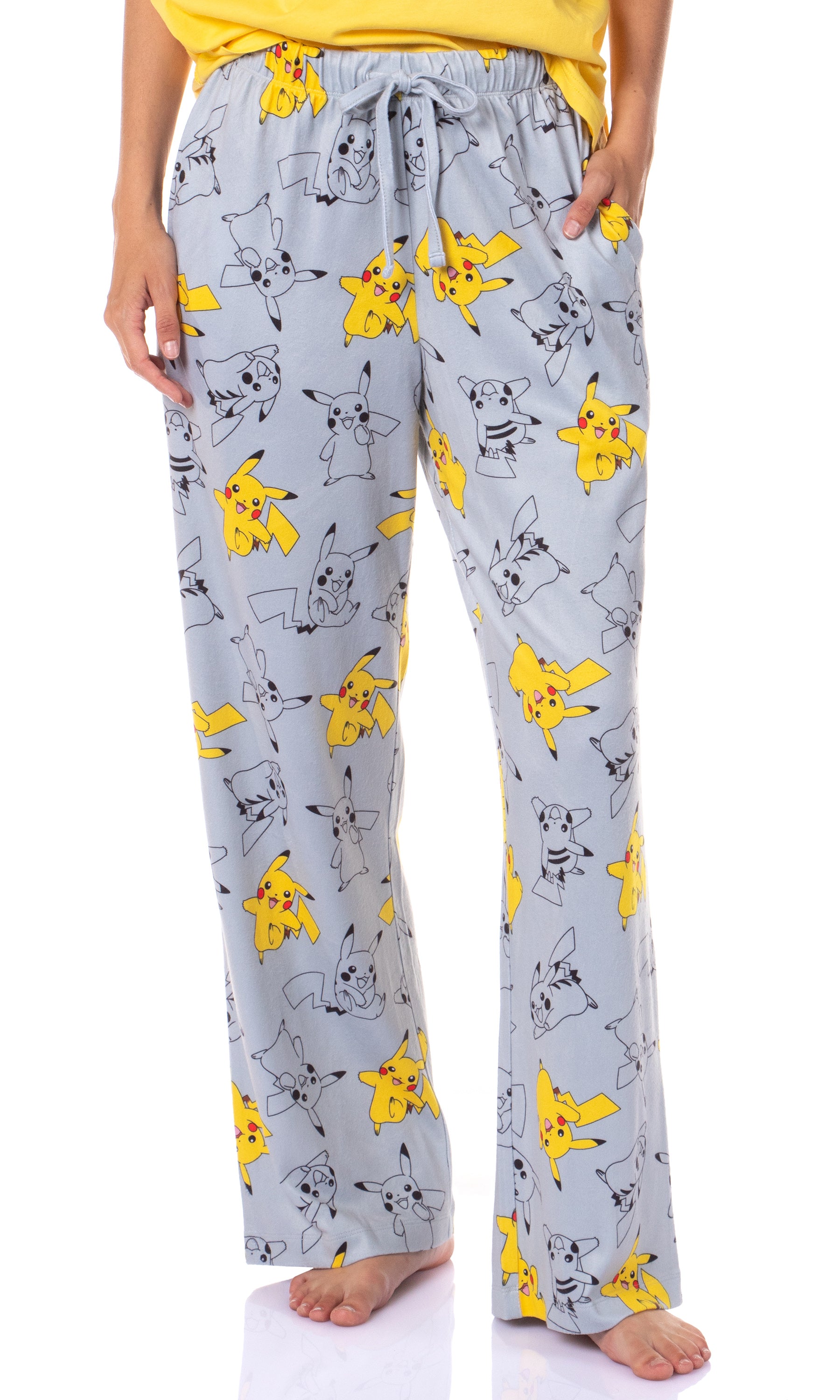 Pokemon Women's Pikachu Bolts 2 Piece Shirt and Pant Pajama Lounge Set