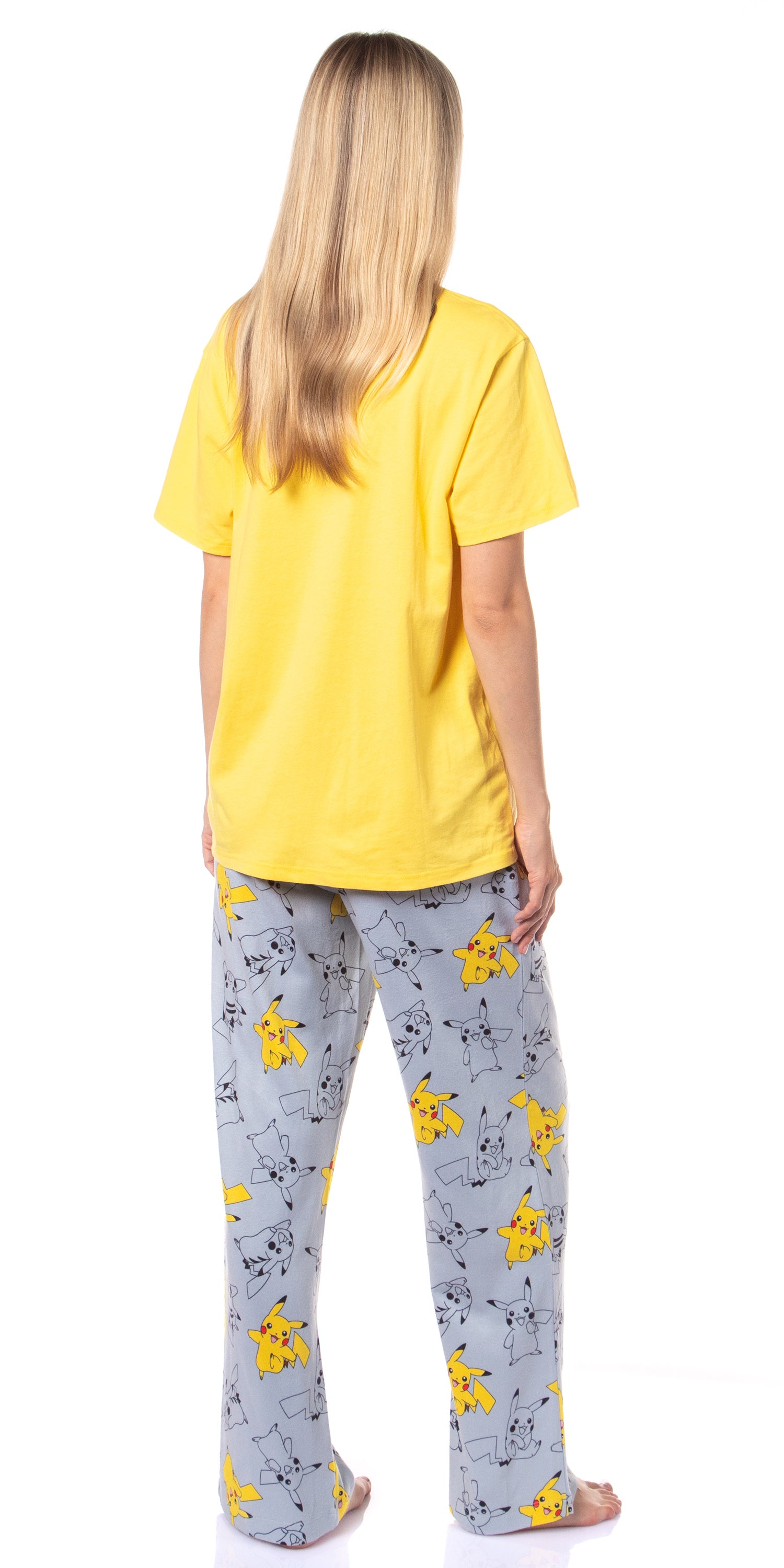 Pokemon Women's Pikachu Bolts 2 Piece Shirt and Pant Pajama Lounge Set