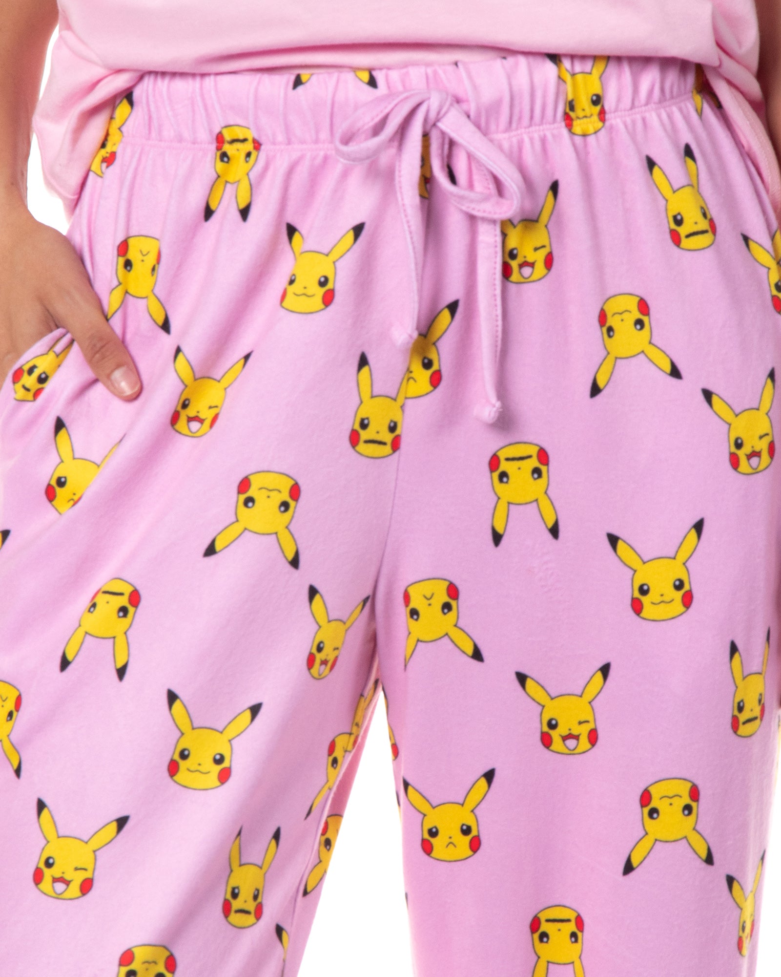 Pokemon Women's Pikachu Faces 2 Piece Shirt and Pants Pajama Lounge Set