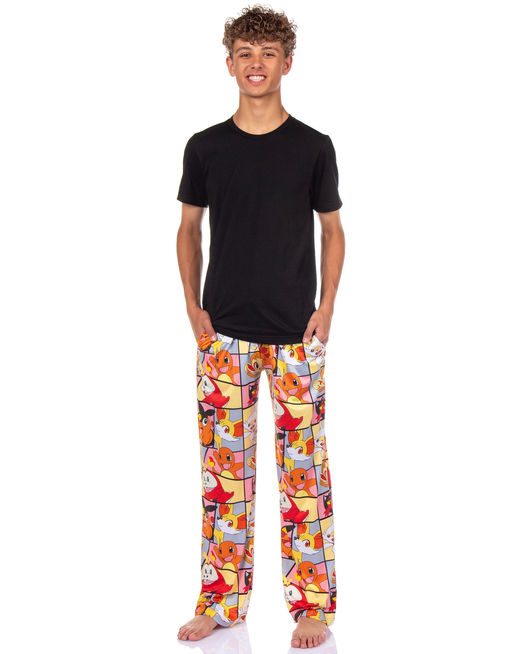 Pokemon Pajama Pants Men's Fire Type Charmander Chimchar Fennekin PJ Bottoms