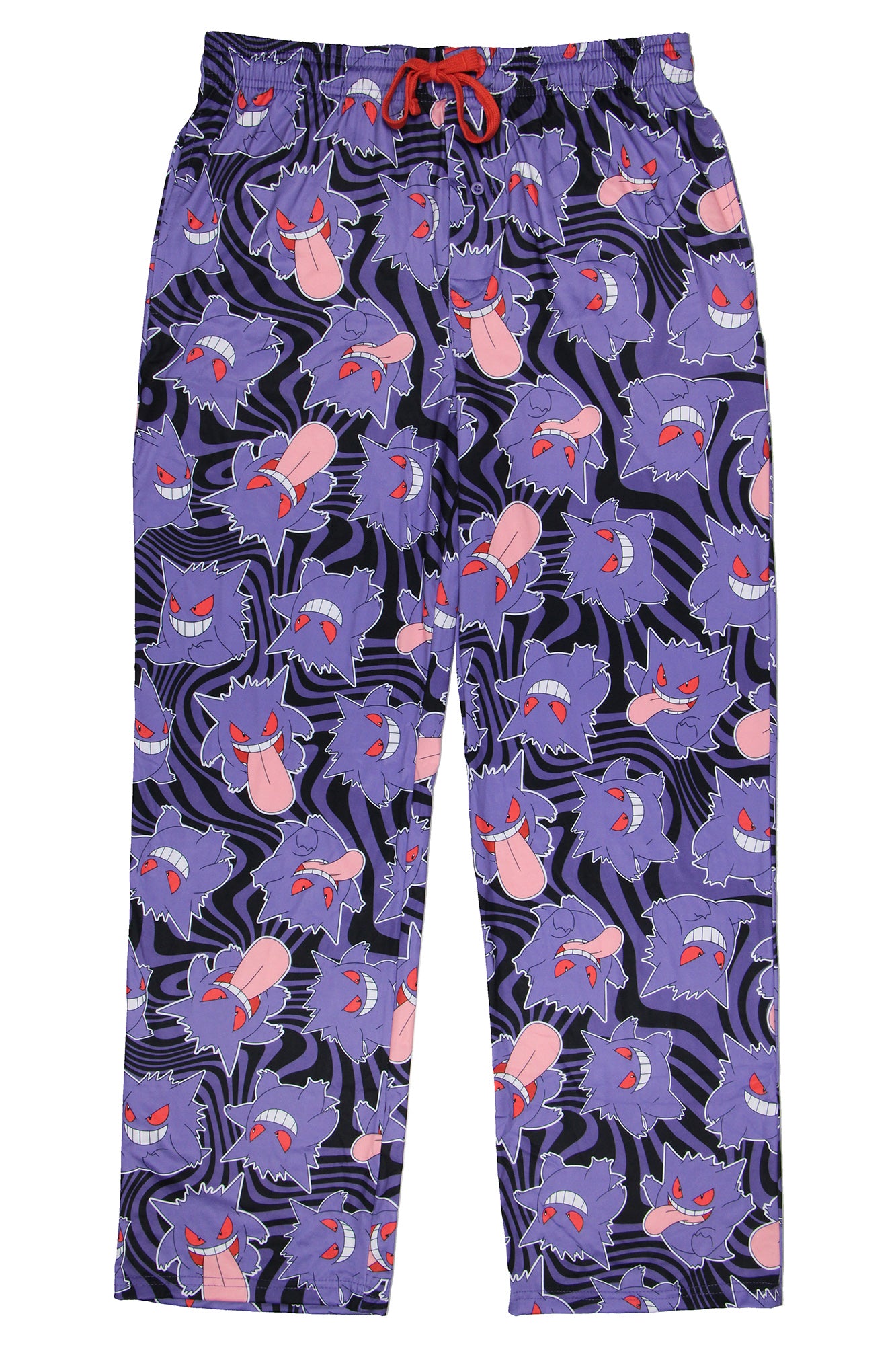 Pokemon Men's AOP Gengar Swirl Sleep Lounge Adjustable Waist Pajama Pants