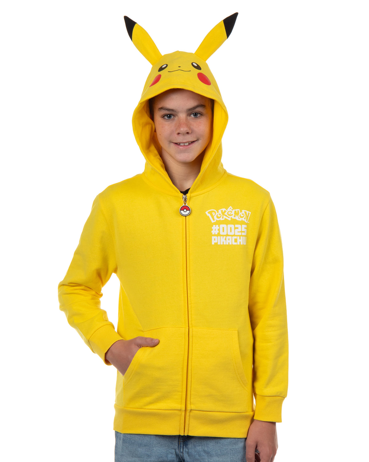 Pokemon Hoodie Kids' Gen 01 Zip-Up 3-D Character Costume Hoodie