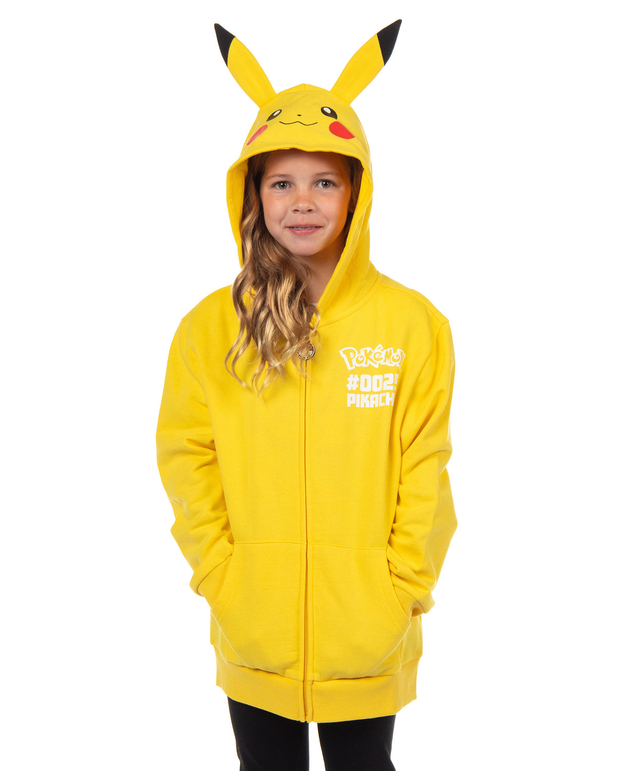Pokemon Hoodie Kids' Gen 01 Zip-Up 3-D Character Costume Hoodie