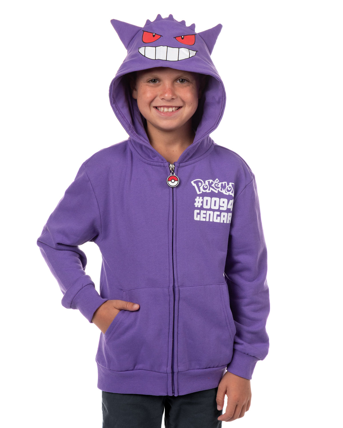 Pokemon Hoodie Kids' Gen 01 Zip-Up 3-D Character Costume Hoodie