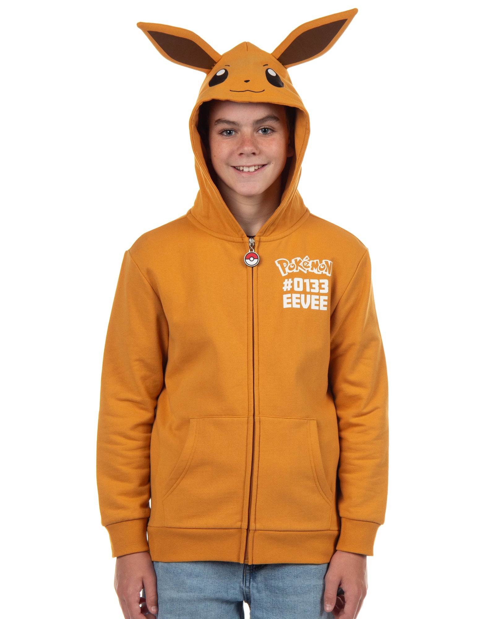 Pokemon Hoodie Kids' Gen 01 Zip-Up 3-D Character Costume Hoodie