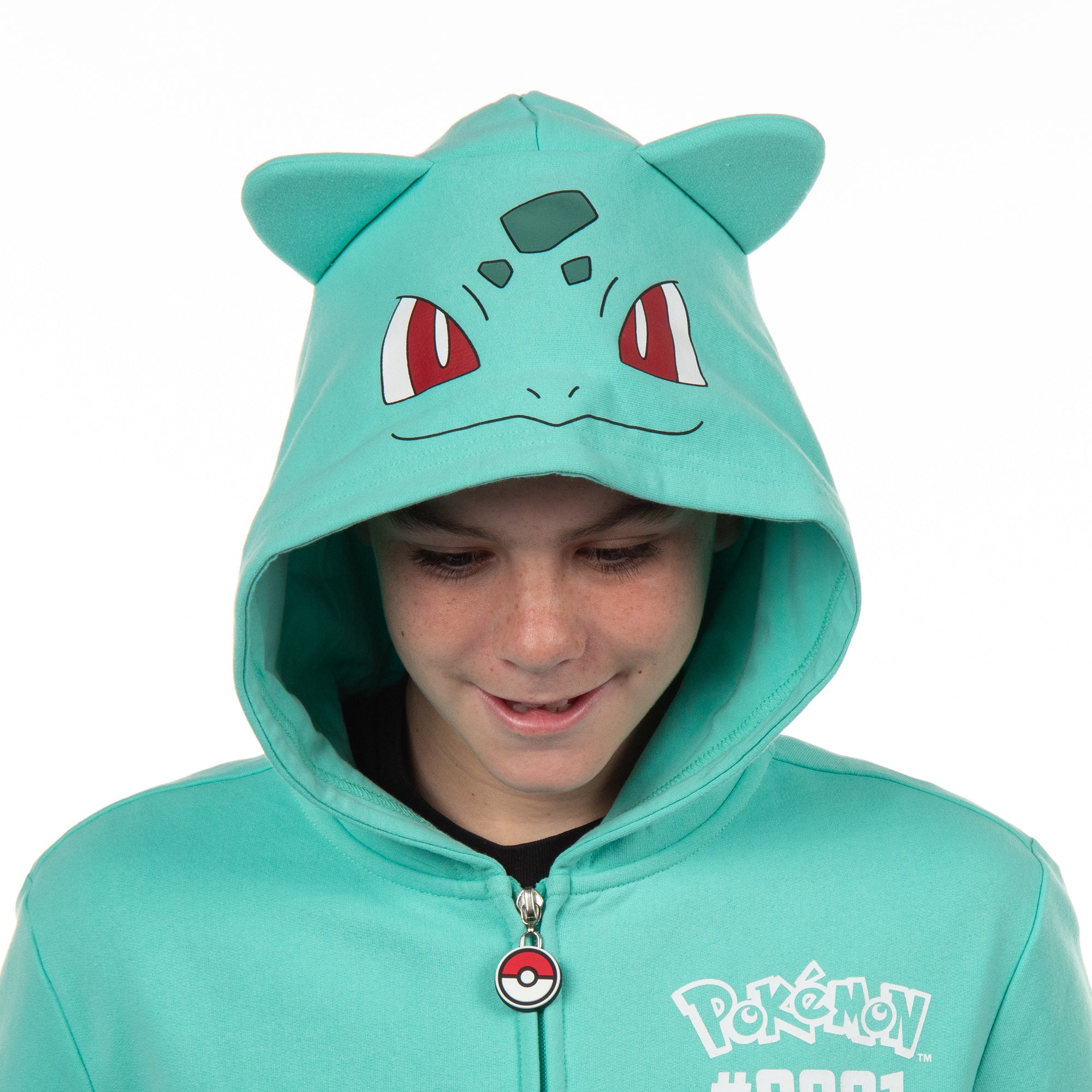 Pokemon Hoodie Kids' Gen 01 Zip-Up 3-D Character Costume Hoodie