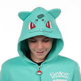 Pokemon Hoodie Kids' Gen 01 Zip-Up 3-D Character Costume Hoodie