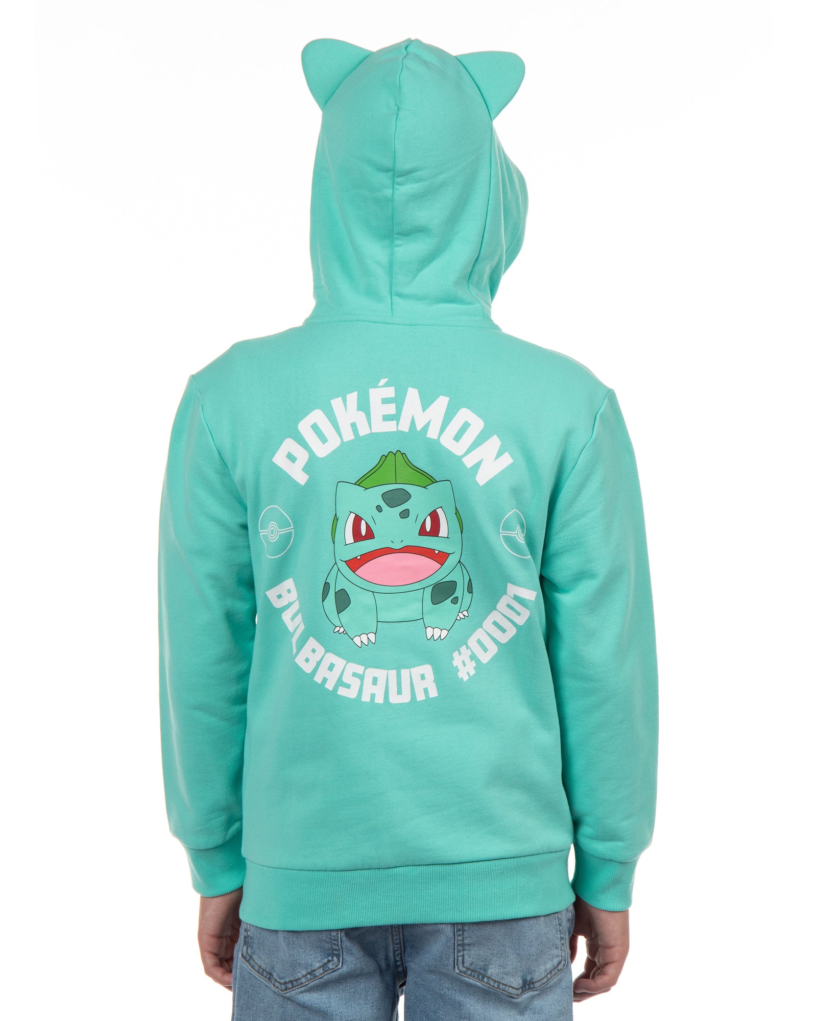 Pokemon Hoodie Kids' Gen 01 Zip-Up 3-D Character Costume Hoodie