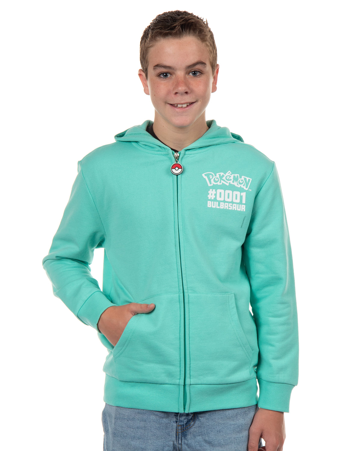 Pokemon Hoodie Kids' Gen 01 Zip-Up 3-D Character Costume Hoodie