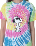 Peanuts Womens' Joe Cool Snoopy Tie-Dye Skimmer T-Shirt Adult
