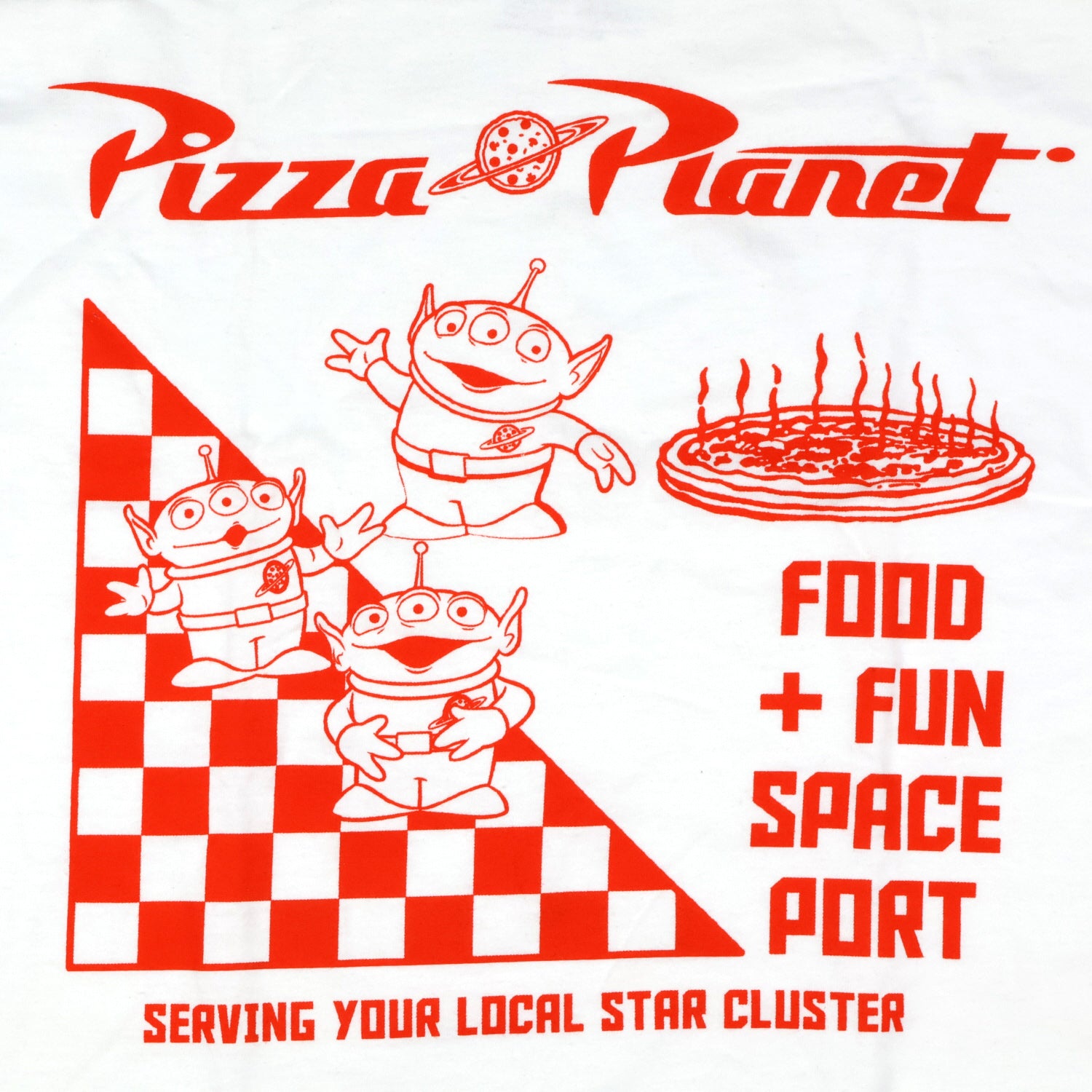 Toy Story T Shirt Men's Pizza Planet Food and Fun Space Port Graphic Tee