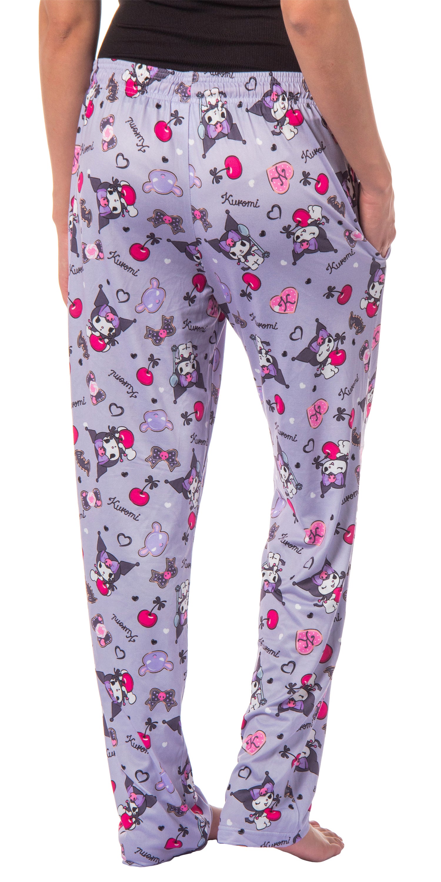 Kuromi Women's Punk Rabbit Allover Print Design Adult Lounge Pajama Pants