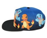 Pokemon The Original Starters Blue Gradient Snapback Cap