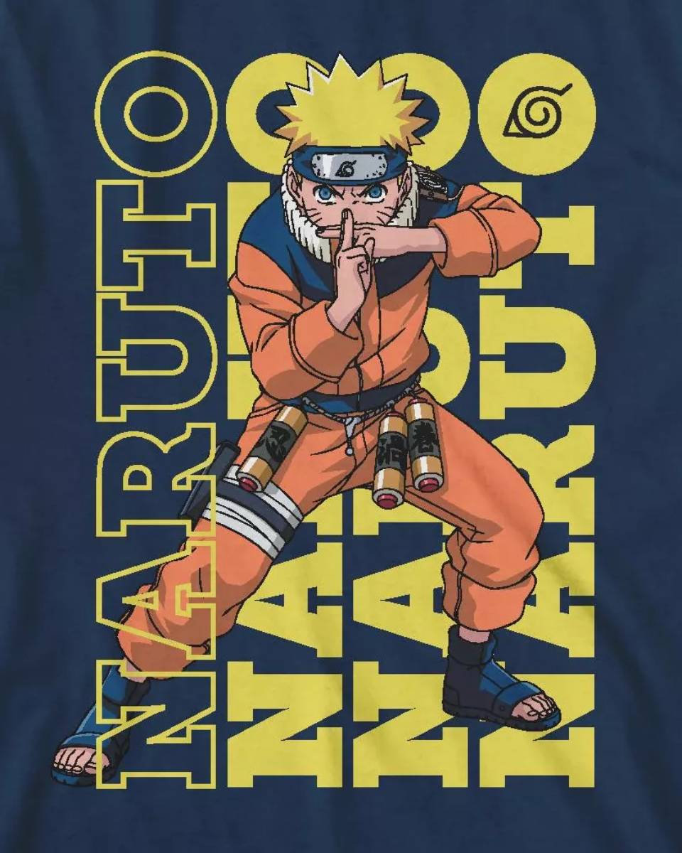 Naruto T-Shirt Boys' Naruto Uzumaki Repeating Character Design Tee