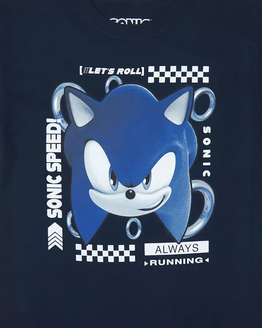 Sonic The Hedgehog Shirt Big Boy's Let's Roll Short Sleeve Graphic Tee