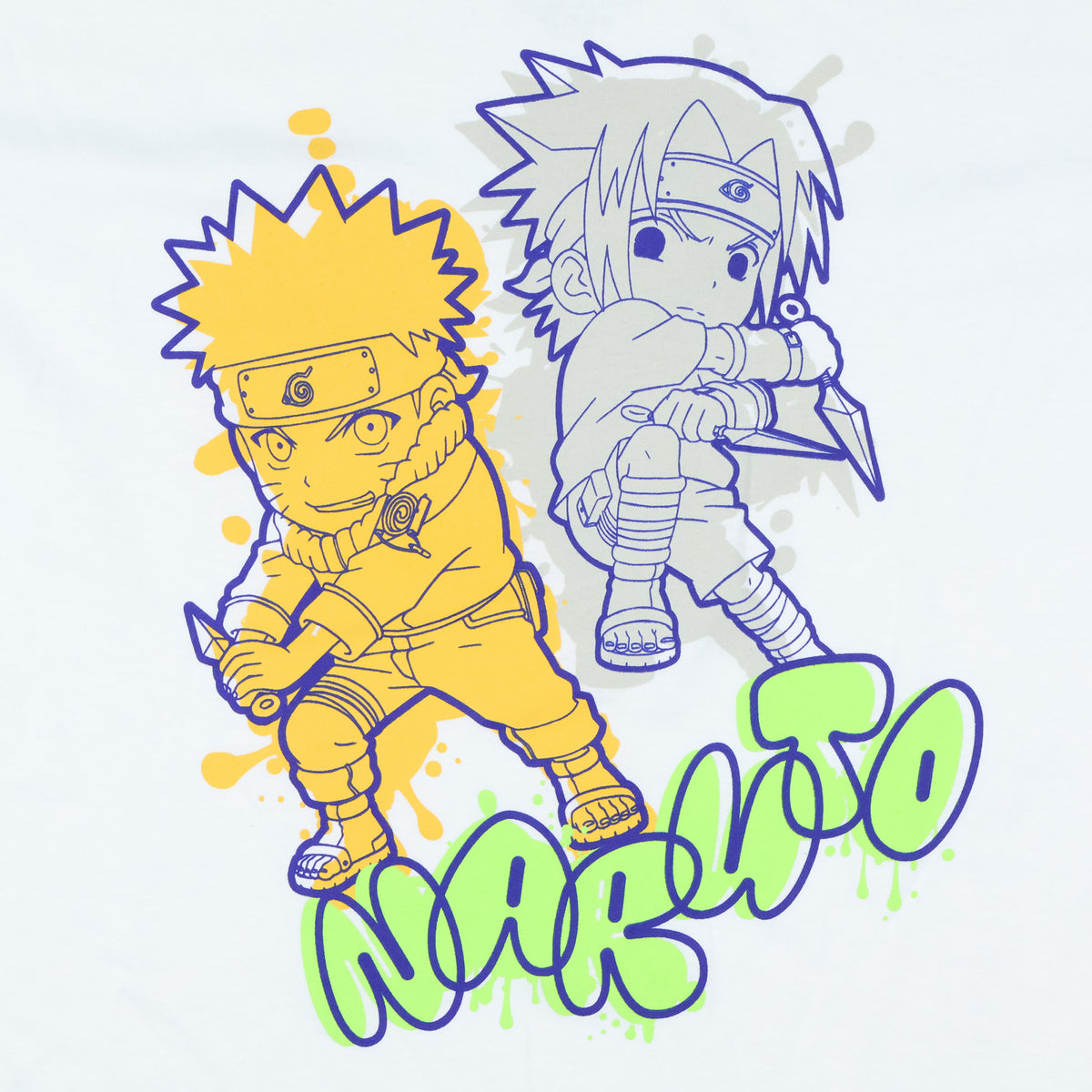 Naruto T-Shirt Boys' Character Sketch Design Short Sleeve Top