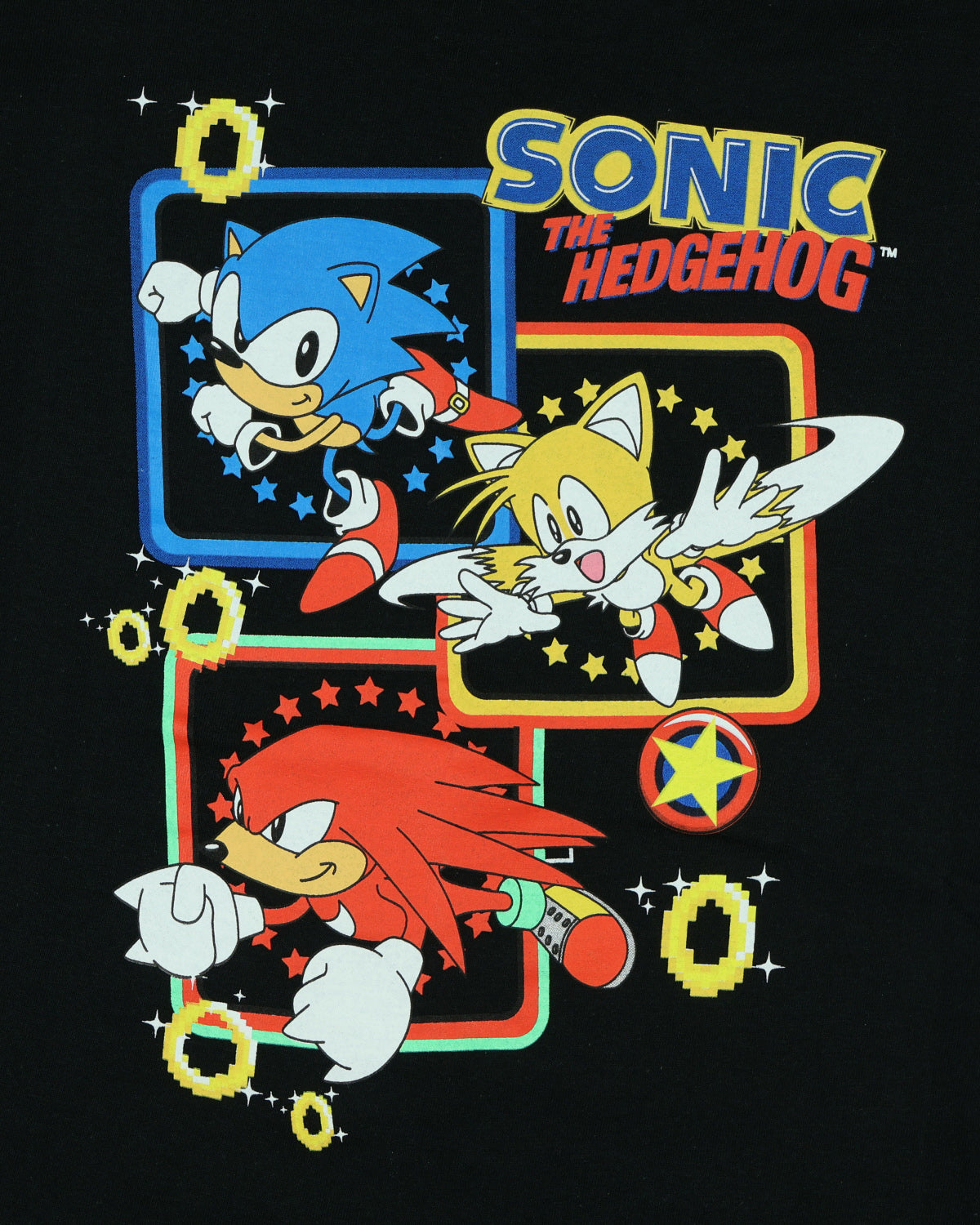 Sonic The Hedgehog T-Shirt Boys' Knuckles Tails and Sonic Tee