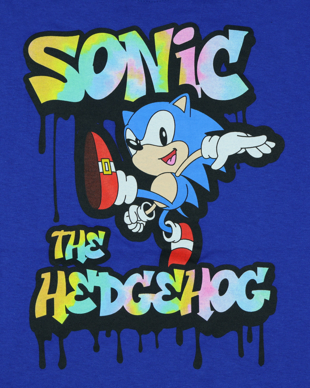 Sonic The Hedgehog Boys' T-shirt Power Kick Design Graphic Print Tee