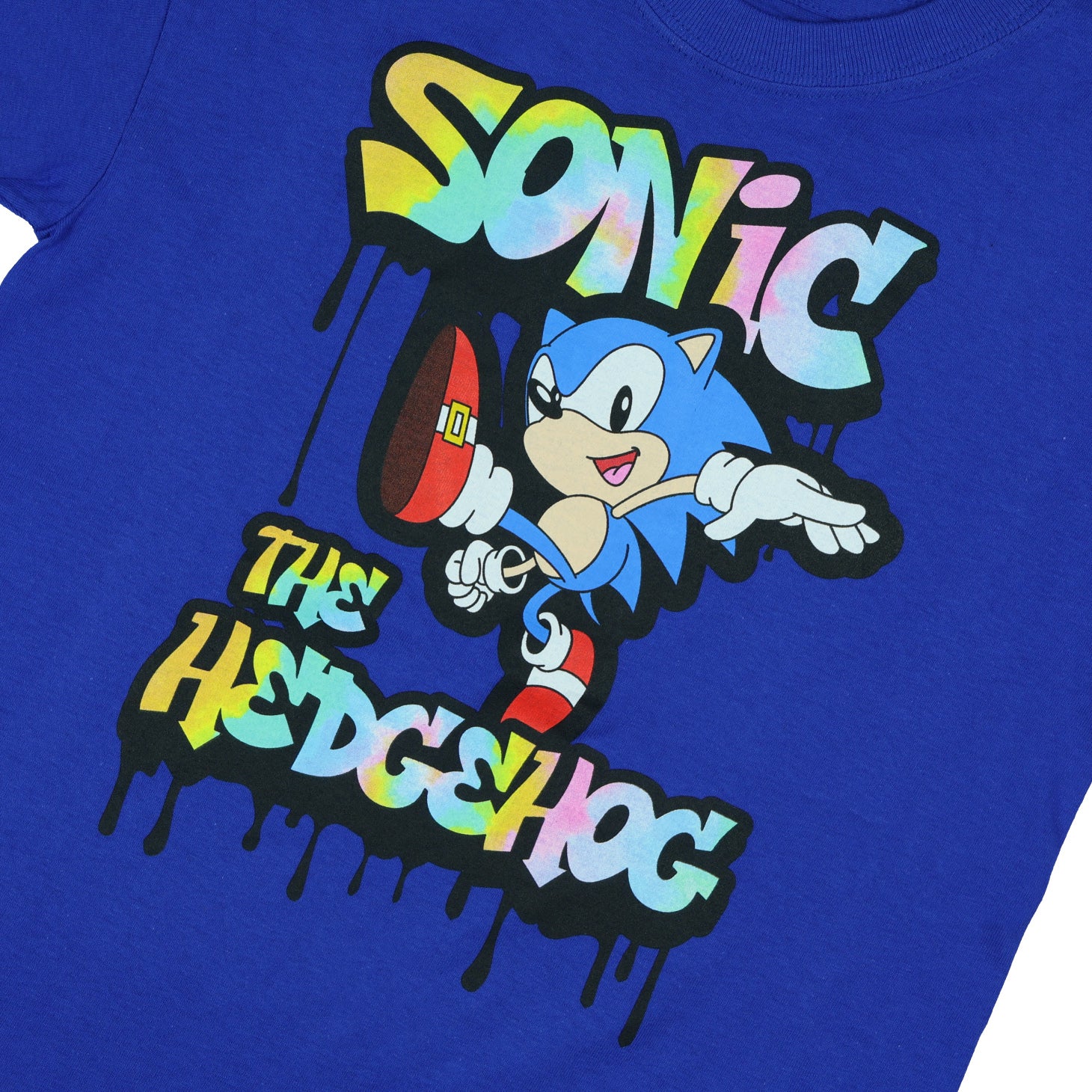 Sonic The Hedgehog Boys' T-shirt Power Kick Design Graphic Print Tee