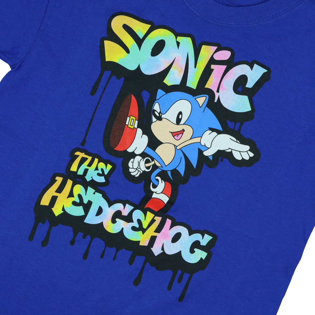 Sonic The Hedgehog Boys' T-shirt Power Kick Design Graphic Print Tee