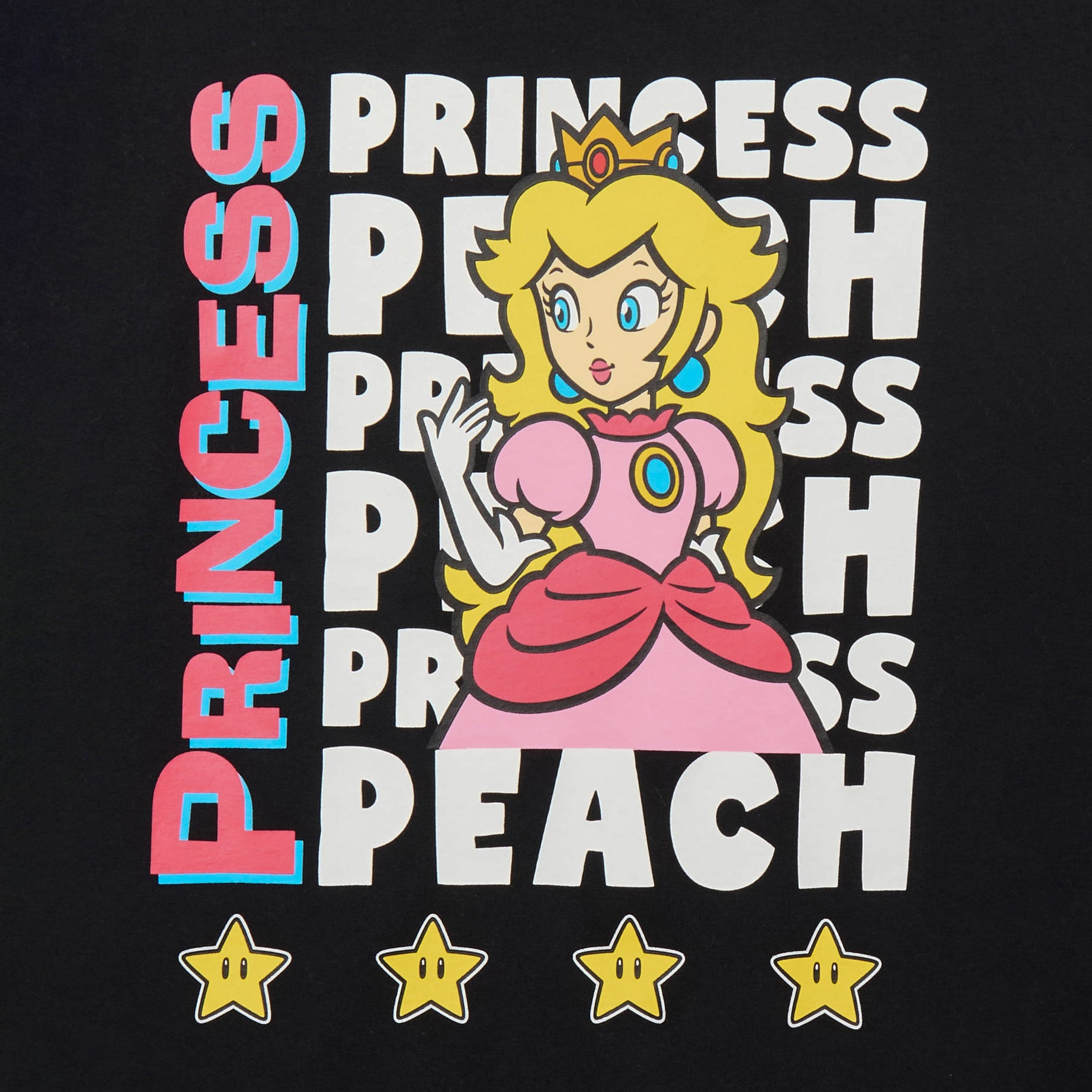 Super Mario T-Shirt Girls' Princess Peach Repeating Design Tee
