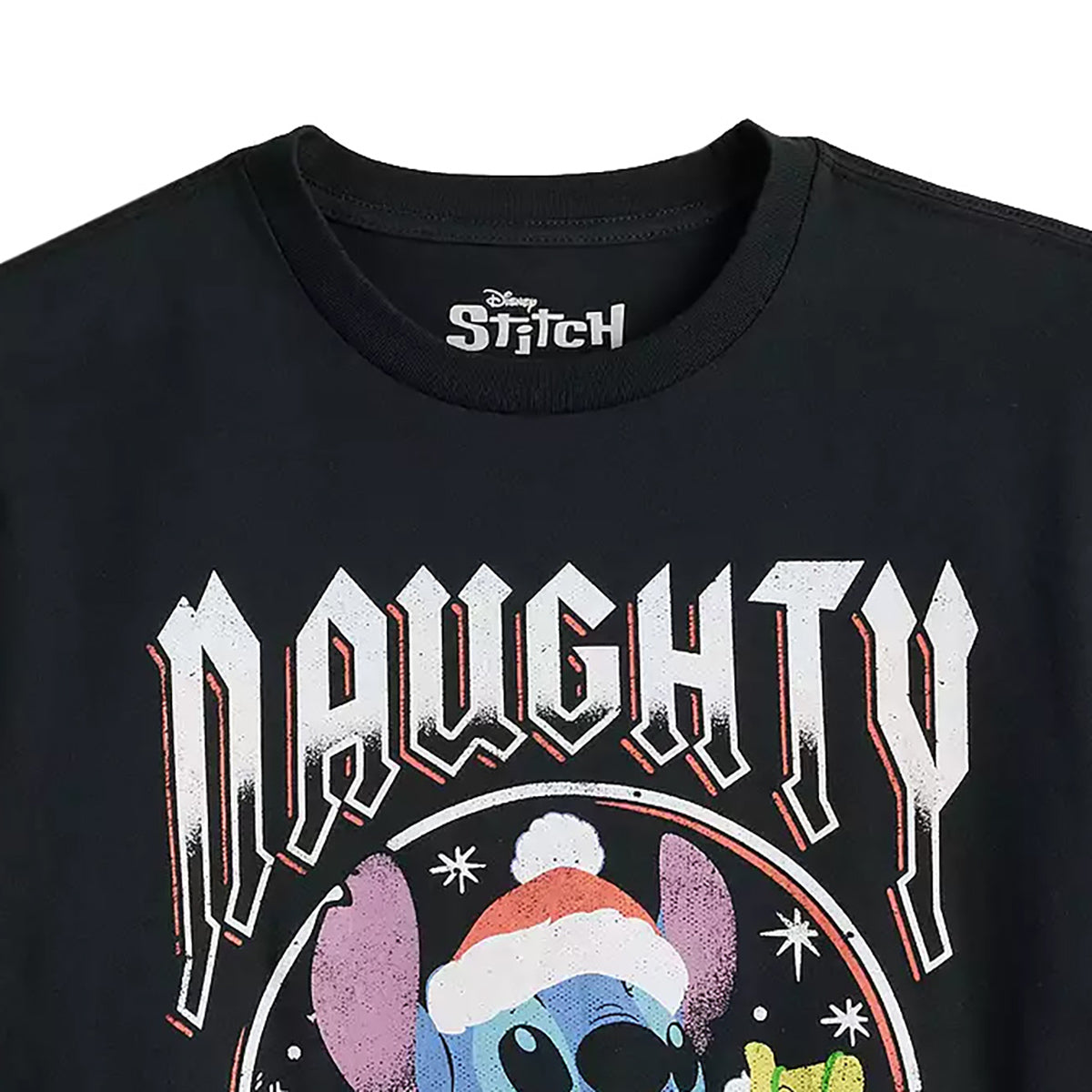 Disney Lilo and Stitch Men's Naughty Santa Stitch Holiday Tee