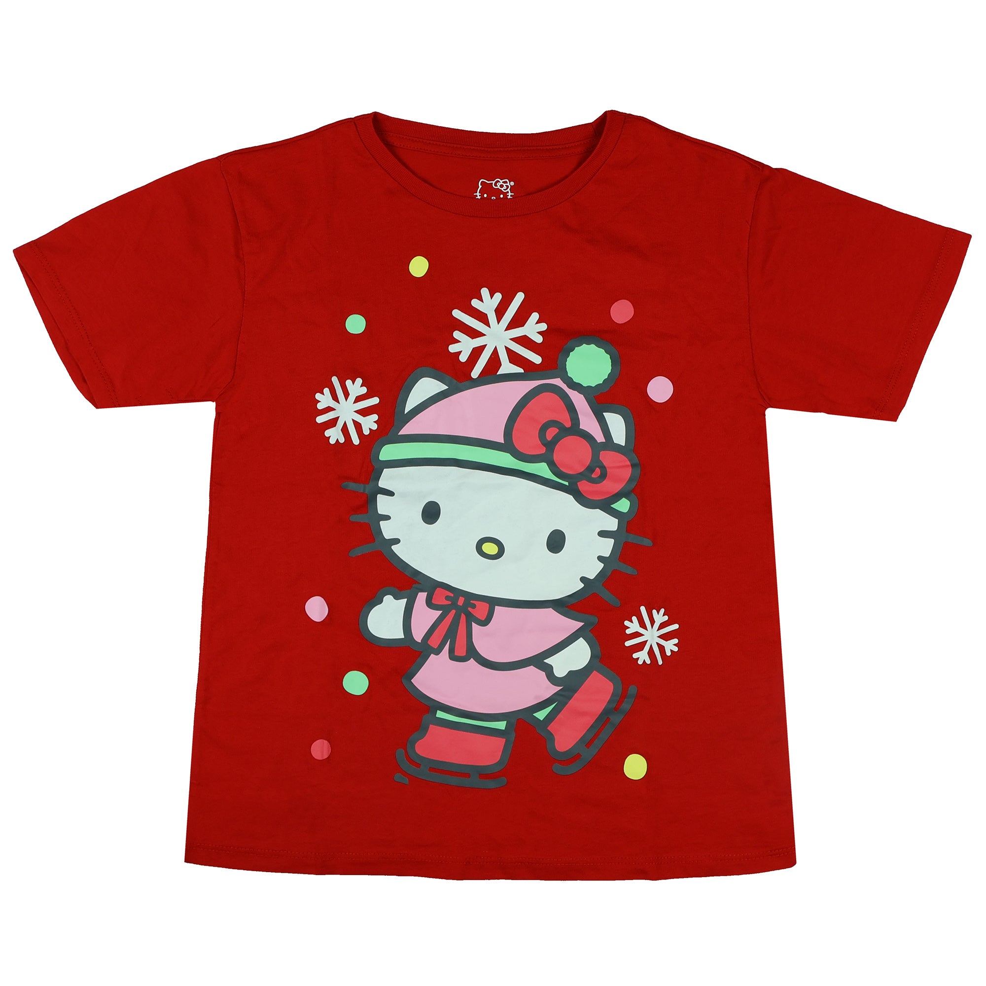 Hello Kitty T-Shirt Girls' Ice Skates and Snowflakes Tee