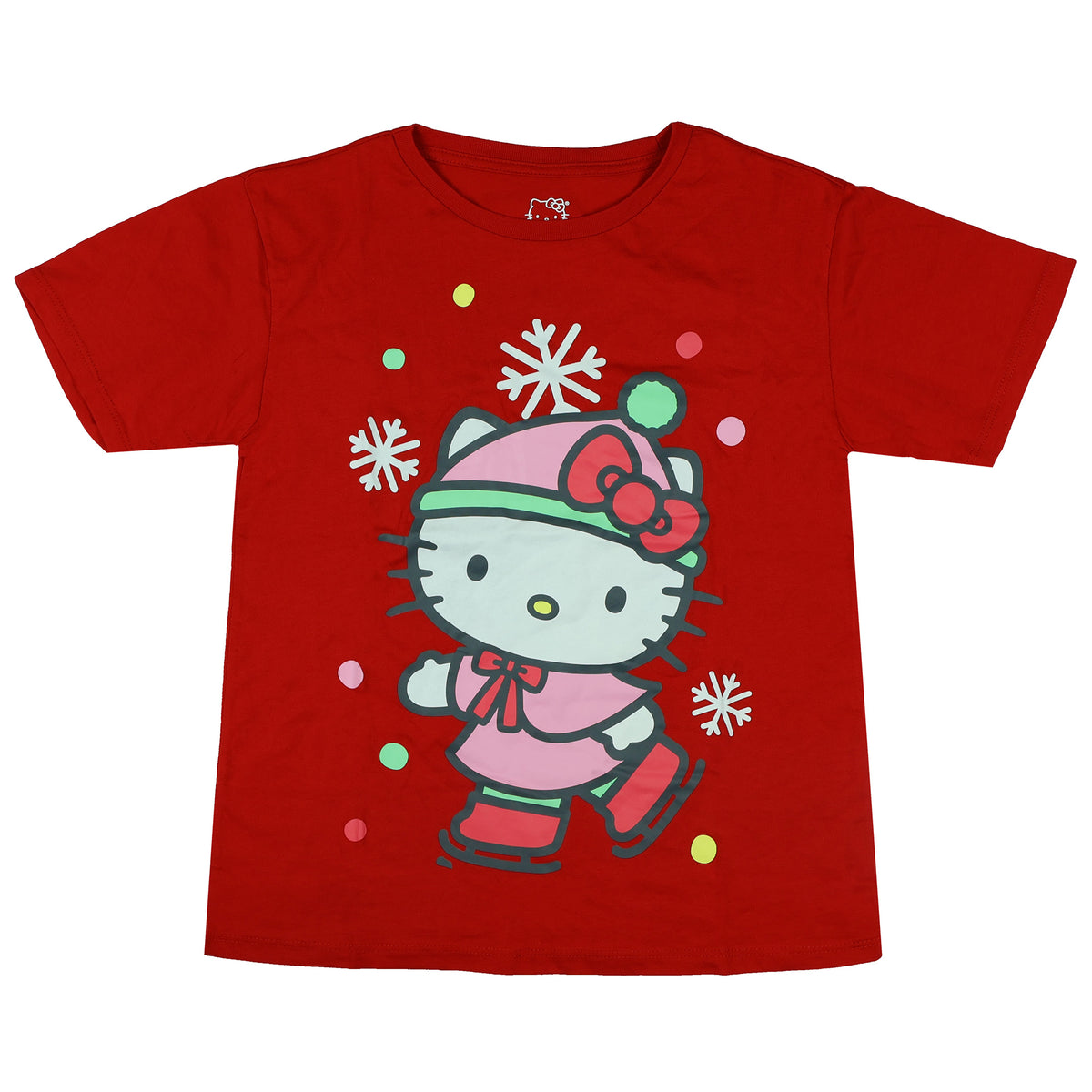 Hello Kitty T-Shirt Girls' Ice Skates and Snowflakes Tee