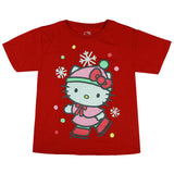 Hello Kitty T-Shirt Girls' Ice Skates and Snowflakes Tee