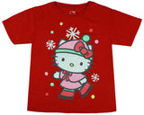 Hello Kitty T-Shirt Girls' Ice Skates and Snowflakes Tee