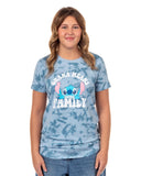 Stitch T-Shirt Women's Ohana Means Family Tie Dye Short Sleeve Graphic Top